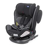 Chicco Unico Plus Silla de Coche ISOFIX Giratoria 360° y Reclinable de 0 - 36 kg, Grupo 0+, 1, 2, 3, Reposacabezas Ajustable, Reductor para Bebé, Gris