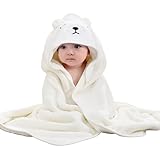 HAGOT Toalla de Baño con Capucha para Bebé, Toallas Bebe con Capucha de Animales 0-3 Años, Regalo Bebe Recien Nacido Niños, Lavable a Máquina, Toallas de Baño para Niños Pequeños-Oso