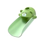 Extensión de grifo de fregadero de oso apto para niños con función sensible al calor, extensor de grifo de silicona de oso de dibujos animados para baño