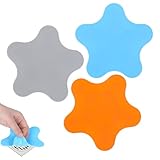 Paquete de 3 tapones de drenaje de bañera, tapones de silicona para tina, tapón de drenaje para el cabello, adorable ilustración de pentagrama, cubierta de drenaje de ducha, cubierta de succión plana