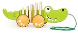 Hape E0348 Walk-A-Long Croc - Pull Along Wooden Crocodile Toy