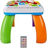 Fisher-Price RIE y Aprende. Mesa de Aprendizaje electrónico con Luces, Sonidos y Actividades. Version Inglés/Italiano. - Mattel, para bebés y niños a Partir de los 6 Meses. HBW49