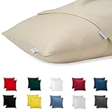 Flowen Fundas de Cojin 45x45 100% Algodón Juego de 2 Funda de Almohada Sofá Decorativas con Cremallera Invisible Tejido Suave y Lavable Antiácaros Transpirable Hipoalergénico para Cama y Silla