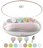Lima de uñas para bebés - Royal Angels 20 en 1 cortaúñas eléctrico para bebés para uñas y dedos de los pies para recién nacidos y niños pequeños (Rosa)