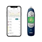 Braun ThermoScan 7+ connect Termómetro de oído | Compatible con la aplicación Braun Family Care™ | Tecnología Age Precision® | Pantalla digital codificada por colores