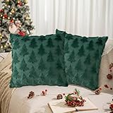 HIQE-FL Cojines Navidad,2 Piezas Cojines Sofa Navidad Juego 45cmx45cm， Funda de Cojines Navideño,Cojines de Sofá Navideños,Fundas de Cojín con Diseño Navideño,Funda de Almohada Navidad,para Sofa