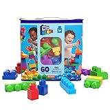 Mega Bloks Bolsa clásica con 60 Bloques de construcción, Juguetes bebés 1 año (Mattel DCH55)