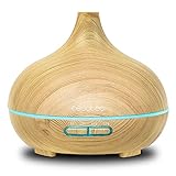 Cecotec Humidificador Ultrasónico y Difusor de Aromas con Temporizador Pure Aroma 300 Yang. 10 W, 300 ml, Temporizador hasta 6 horas, 7 Colores LED, Función Aromaterapia, Ultrasilencioso